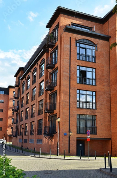 Obraz A housing estate of modern loft apartments built of brick