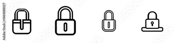 Fototapeta Vector illustration of various padlock icons showcasing security and protection themes