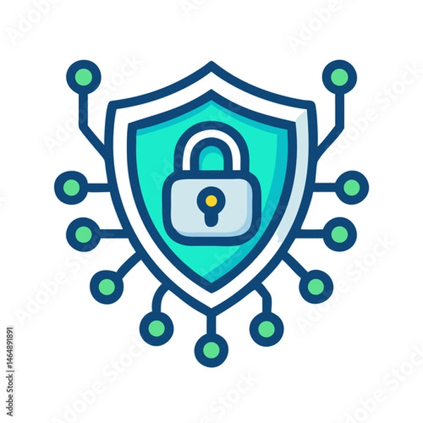 Fototapeta Cybersecurity Shield Icon Design