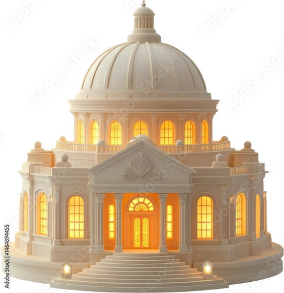 Obraz 3D Model of Classical Building Architecture