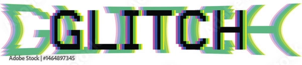 Fototapeta Glitch editable text effect