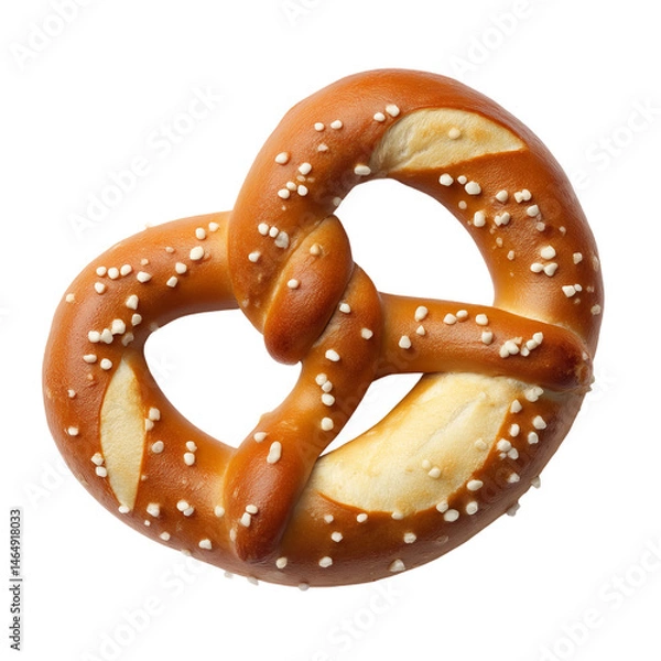 Obraz A single appetizing pretzel sprinkled with coarse salt