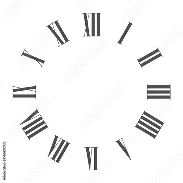 Obraz Vintage roman numerals clock face vector isolated on white background