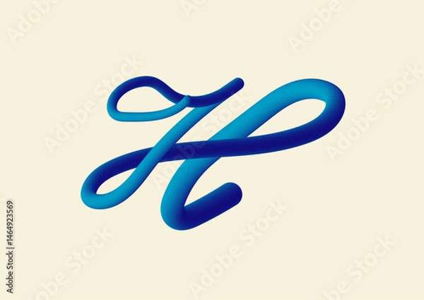 Fototapeta 3D typography H