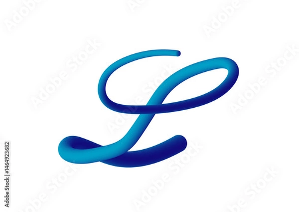 Obraz 3D typography L png