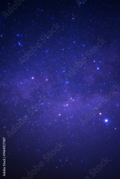 Fototapeta Night blue sky space background, Starry universe in dark blue sky, Milky way galaxy with stardust field in deep universe