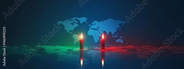 Fototapeta Glowing Fire World Representing Global Warming, Environmental Disaster, and Planet in Crisis
