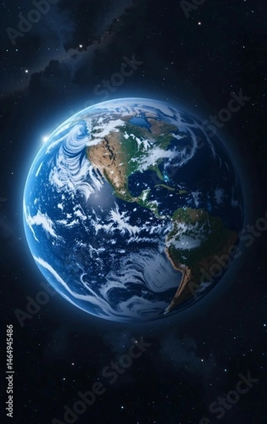 Fototapeta Earth from Afar A Fragile Blue Marble in the Vastness of Space
