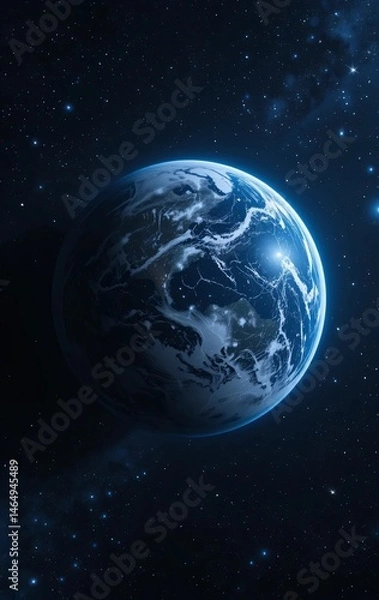 Fototapeta Earth from Afar A Fragile Blue Marble in the Vastness of Space