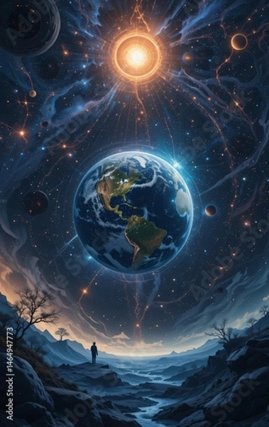 Obraz One World One View Earth’s Harmony Seen Beyond the Atmosphere