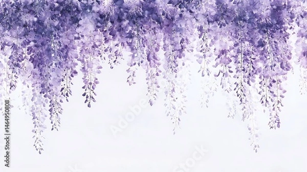 Fototapeta Cascading Wisteria Blossoms A Delicate Floral Arrangement for a Serene Backdrop