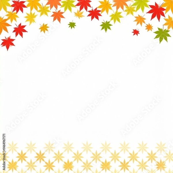 Fototapeta 赤と黄色の紅葉のフレーム