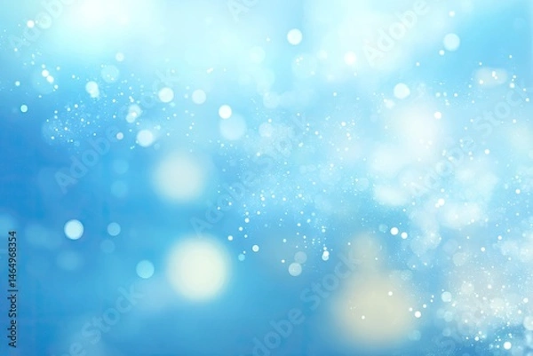 Obraz Light blue bokeh background with glittering particles