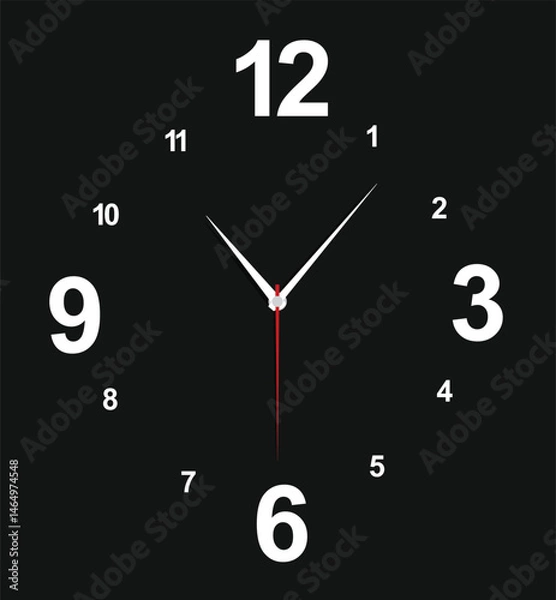 Obraz Simple analog clock. vector illustration