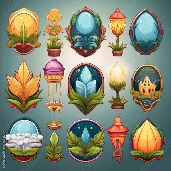 Fototapeta set of vector icons