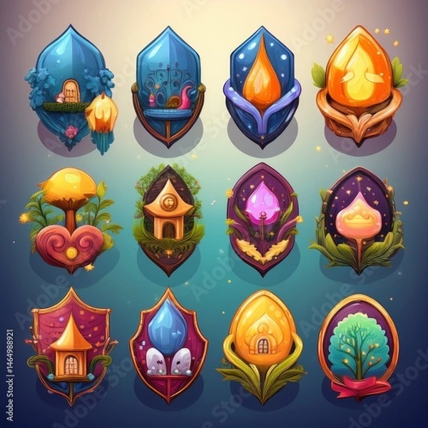 Fototapeta set of vector icons