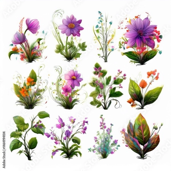 Obraz set of flowers