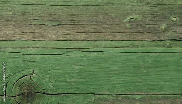 Obraz  Weathered Wooden Planks With Green Paint and Rustic Texture