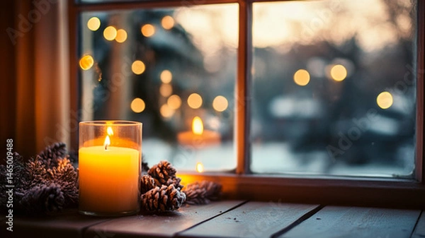 Fototapeta Winter's warmth through a window