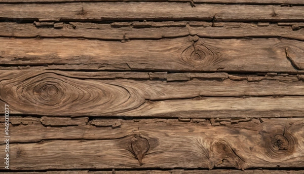 Obraz Closeup of Weathered Wooden Planks Showing Texture and Natural Patterns