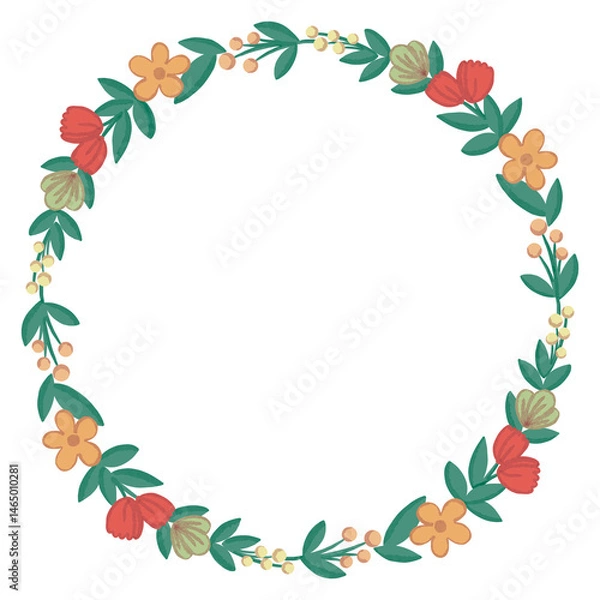 Obraz Circle flower frame illustration element background