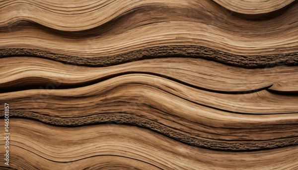 Obraz  Curved Wooden Sheets Displaying Natural Patterns and Textures