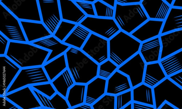 Obraz Abstract mosaic geometric pattern blue and black background. minimal shape.