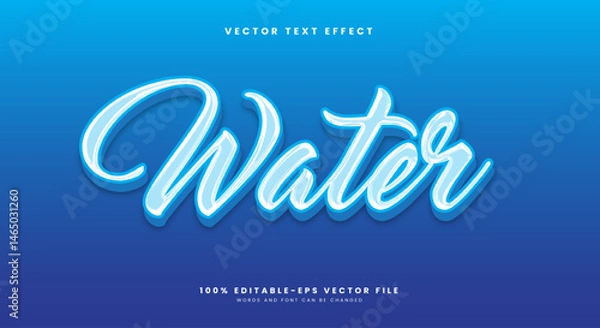 Fototapeta Water 3d editable text effect Template Suitable for Under water theme