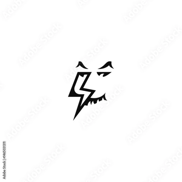 Obraz Sinister face lightning logo idea.