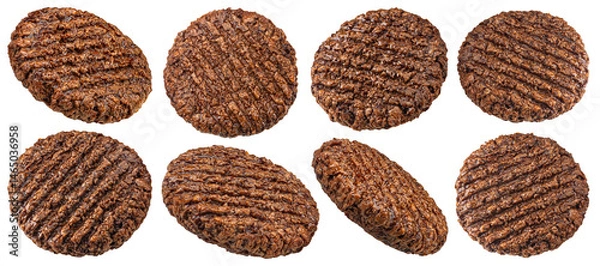 Obraz Plant based burger patty isolated on white background with clipping path
