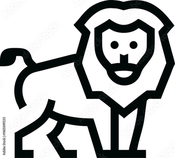 Fototapeta Lion vector icon, lion icon, lion vector, lion black vector icon