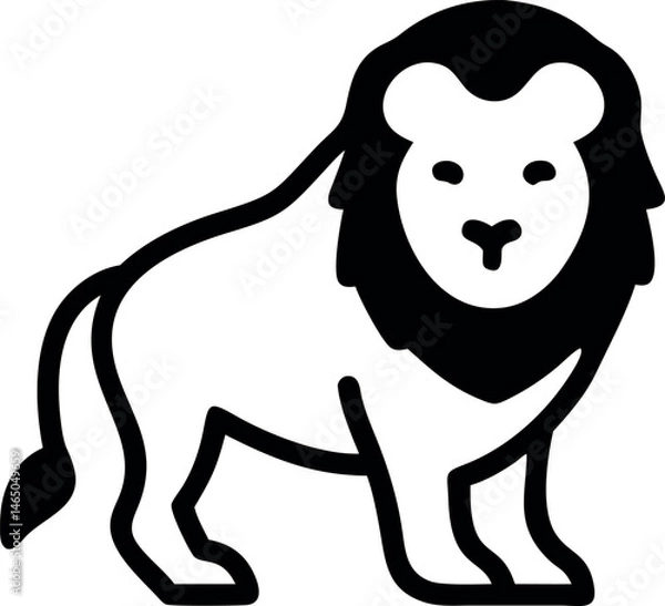 Fototapeta Lion vector icon, lion icon, lion vector, lion black vector icon
