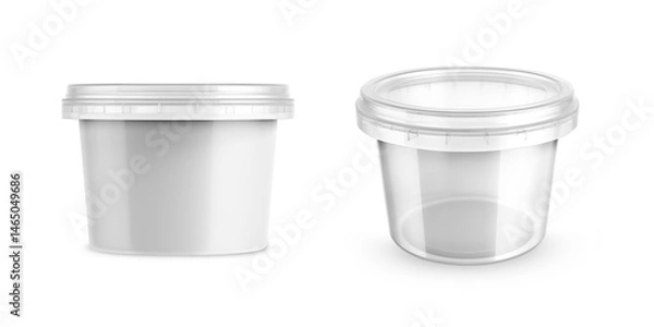 Fototapeta Plastic Container Mockup 3D Rendering Isolated Background