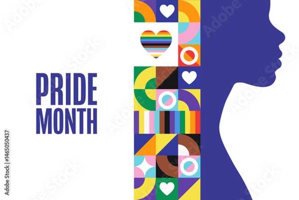 Obraz Pride Month. June. Holiday concept. Template for background, banner, card, poster with text. Vector EPS10 illustration.