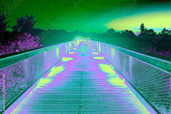 Obraz Generated image, Brücke bunt, grün