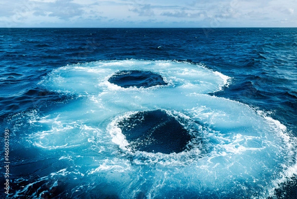 Obraz Generated image, Wellen als Acht geformt im Meer