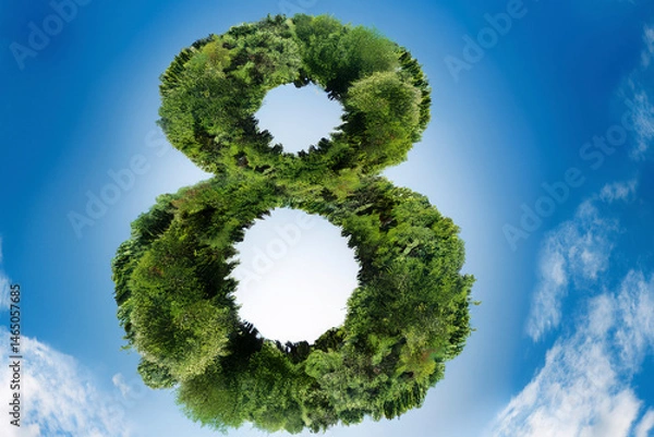 Obraz Generated image, grüne acht im Himmel