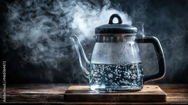 Obraz Tea maker with a transparent pot showing boiling water