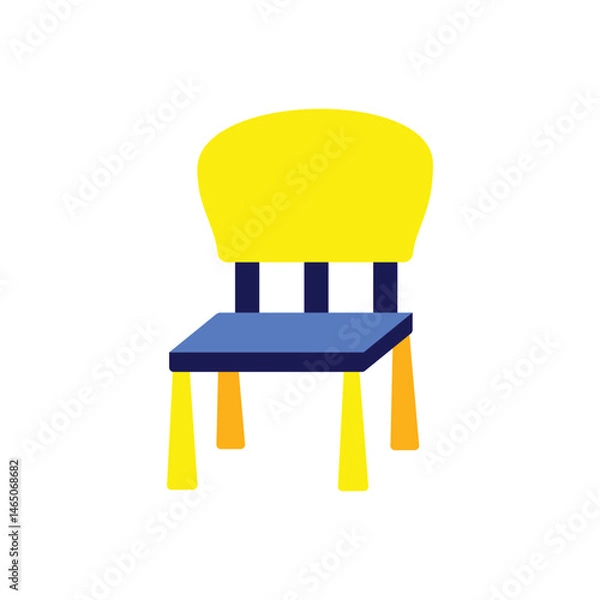 Obraz Simple Colorful Children's Chair Vector Illustration