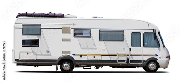 Obraz Classic German motorhome side view isolated on transparent background. PNG	

