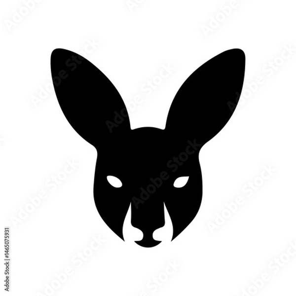 Fototapeta AI Generated Kangaroo Head Vector Silhouette Isolate White Background
