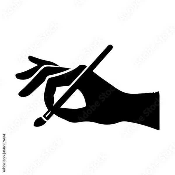 Fototapeta AI Generated Hand Vector Silhouette Isolate White Background