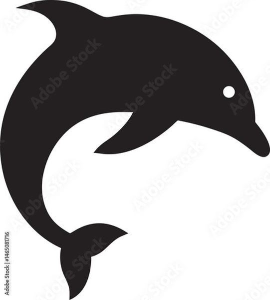 Obraz dolpin logo icon silhouette vector style with whit 29