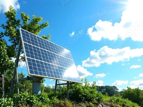 Fototapeta Solar Panel Capturing Sunlight for Renewable Energy