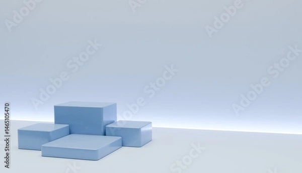 Fototapeta Clean White Light Geometric Product Display for Modern Showcase Mockup