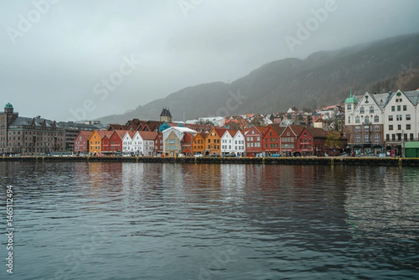 Obraz Colorful historic waterfront in Bergen NorwayDescriptionCopyEdit