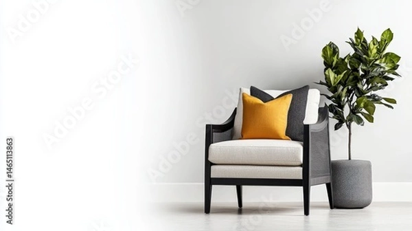 Fototapeta An engaging advertisement poster that combines striking visuals of contemporary home decor items with elegant typography, strategically placed to draw attention to the brands unique selling points