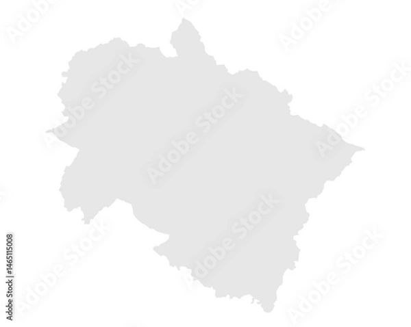 Fototapeta Gray Map of Uttarakhand (India)