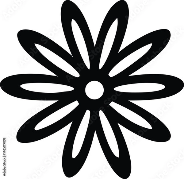 Fototapeta Abstract floral vector art, a summer flower illustration with a star-like design element