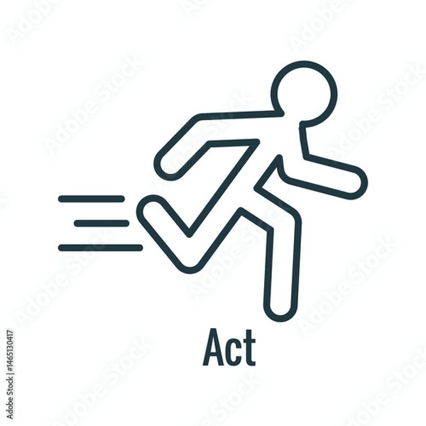 Fototapeta Act Concept for Plan Do Check Act Business Strategy  - Continuous Improvement PDCA